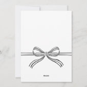 Black and White Bow Flat Christmas Photo Card Feestdagenkaart (Achterkant)