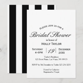 Black and White Bridal Shower-uitnodiging Kaart