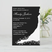Black and White Bridal Shower-uitnodiging Kaart (Staand voorkant)