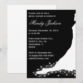 Black and White Bridal Shower-uitnodiging Kaart (Voorkant / Achterkant)