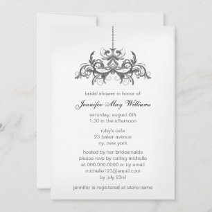 Black and White Bridal Shower-uitnodigingen Kaart