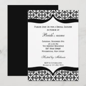 Black and White Bridal Shower-uitnodigingen Kaart (Voorkant / Achterkant)