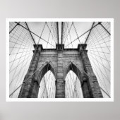 Black and White Brooklyn Bridge close-up Poster (Voorkant)
