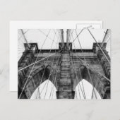 Black and White Brooklyn Bridge Foto NYC Briefkaart (Voorkant / Achterkant)
