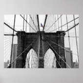 Black and White Brooklyn Bridge met kleurenvlag Poster (Voorkant)