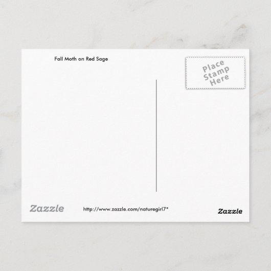 Black and White Buck Moth Briefkaart (Achterkant)