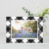 Black and White Buffalo Check Photo Holiday (Staand voorkant)