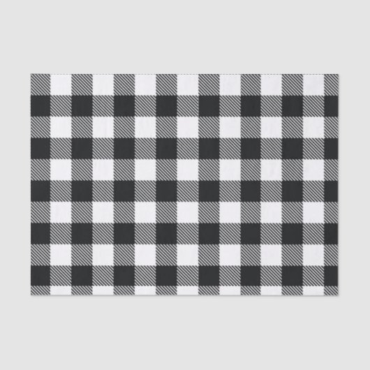 Black and White Buffalo Check Pset Pattern Rustic Tissuepapier (Voorkant)