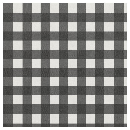 Black and White Buffalo Gingham Pset Pattern Stof (Close Up)
