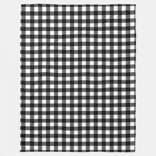 Black and White Buffalo Plaid Christmas Check Fleece Deken (Voorkant)