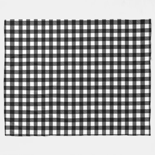Black and White Buffalo Plaid Christmas Check Fleece Deken (Voorkant (Horizontaal))