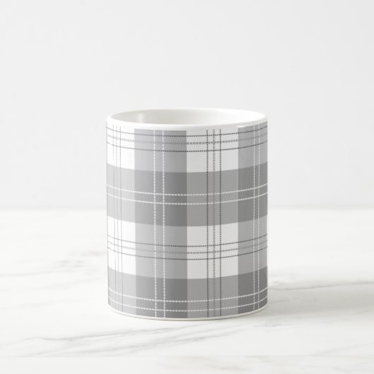 Black and White Buffalo Plaid Koffiemok (Center)