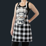 Black And White Buffalo Plaid  Schort<br><div class="desc">A Black And White Buffalo Plaid Chief Gnome Apron</div>