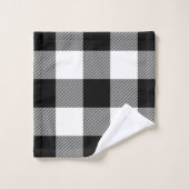 Black and White Buffalo Pset Farmhouse Bad Handdoek (Wasdoekje)