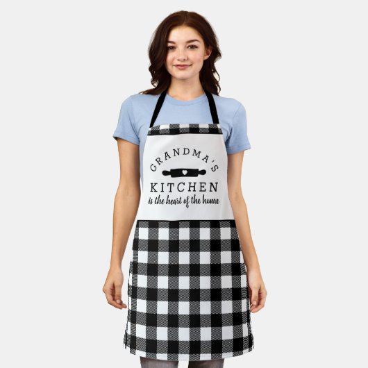 Black and White Buffalo Pset Grandma's Kitchen Schort (Gedragen)