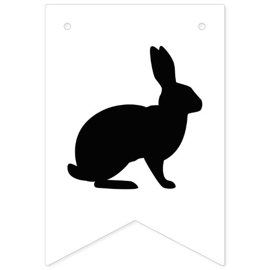 Black And White Bunnies Happy Easter Text Vlaggetjes (Tweede vlag)
