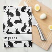 Black And White Bunny Shapes And Name Easter Theedoek (Quarter Fold)