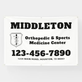 Black and White Business Banner with Logo