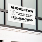 Black and White Business Banner with Logo (Buitenkant Gebouw)