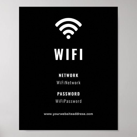 Black and White Business Company Corporate WiFi Poster (Voorkant)