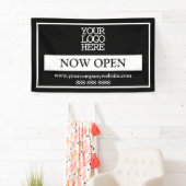 Black and White Business Logo Now Open Spandoek (Insitu)