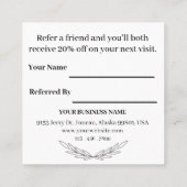 Black and White Business Logo Professional Aanbevelingskaartje (Achterkant)