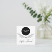 Black and White Business Logo Professional Aanbevelingskaartje (Staand voorkant)