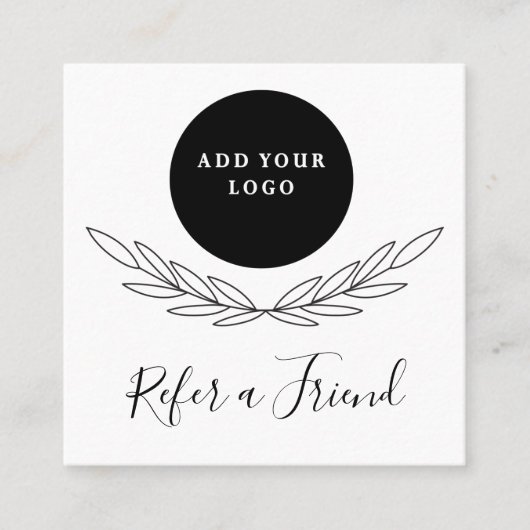 Black and White Business Logo Professional Aanbevelingskaartje (Voorkant)