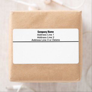 Black and White Business Return Address Sjabloon Etiket