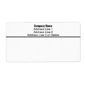Black and White Business Return Address Sjabloon Etiket (Voorkant)