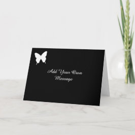 Black and White Butterfly Evening Invite Kaart