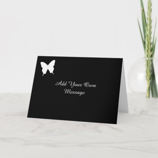 Black and White Butterfly Evening Invite Kaart (Voorkant)