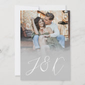 Black and White Butterfly Photo Overlay Wedding Kaart (Achterkant)