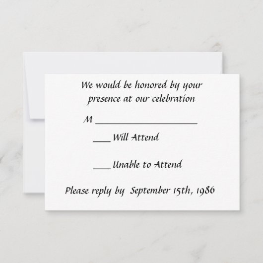 Black and White Calla Lilies RSVP (Voorkant)