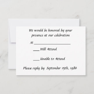 Black and White Calla Lilies RSVP