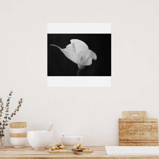 Black and White Calla Lilly Poster (Keuken)
