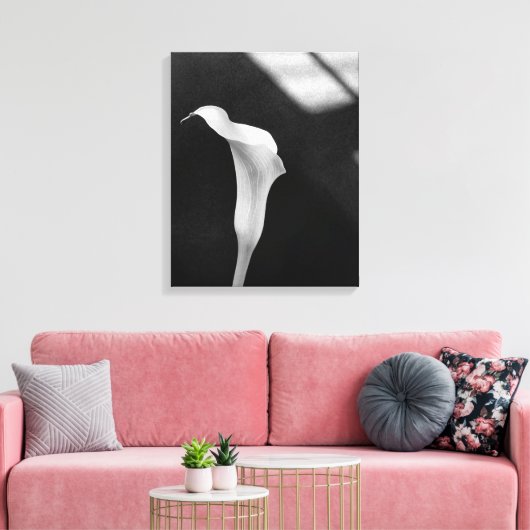 Black and White Calla Lily Canvas Afdruk (Insitu (Woonkamer))