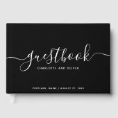Black and White Calligraphy Event of Wedding Gastenboek (Voorkant)