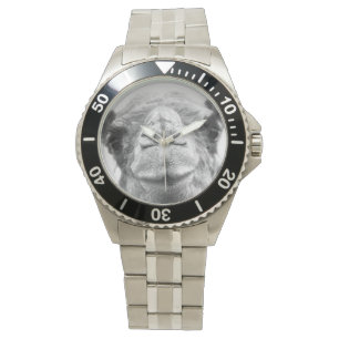 Black and White Camel Kisses Mannen Foto Wristwatc Horloge