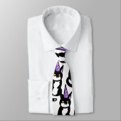 Black and White Cat Celebration Tie Stropdas (Gebonden)