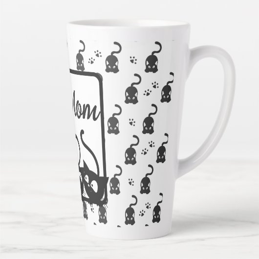 Black and White Cat Mam Latte Mok (Rechts)