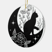 Black and White Cat Moon Window Suncatcher Keramisch Ornament (Links)