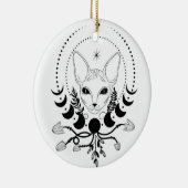 Black and White Cat Moon Window Suncatcher Keramisch Ornament (Rechts)