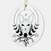 Black and White Cat Moon Window Suncatcher Keramisch Ornament (Links)