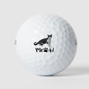 Black and White Cat Tuxedo Cat Meow voor papa mama Golfballen