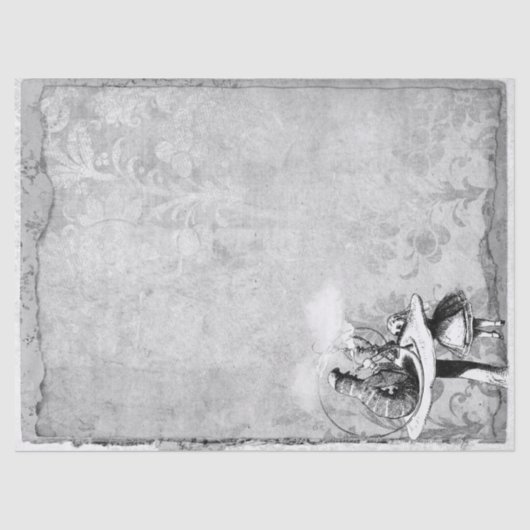Black and White Caterstone Alice in Wonderland Tissuepapier (Voorkant)