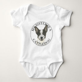 Black and White Cattledog Heeler Big Sister Romper