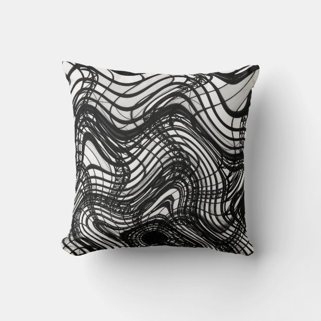 Black and White Ceiling Wavy, 2016 | SVP-Afbeeldin Kussen (Voorkant)
