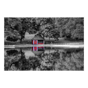 Black and White Central Park Landscape Foto Afdruk