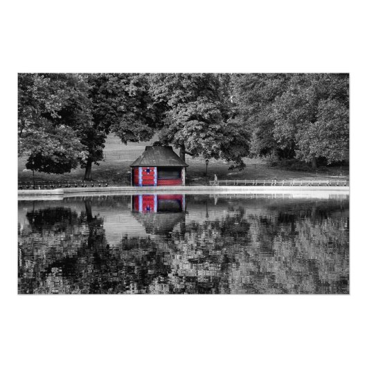 Black and White Central Park Landscape Foto Afdruk (Voorkant)